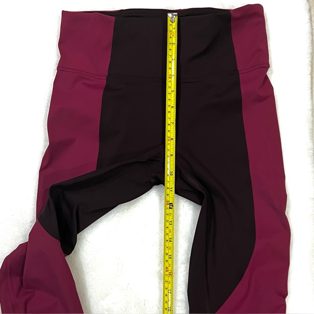 Lululemon Wake & Train Tight *28" Black Satin / Star Ruby Size 8 - Picture 14 of 15